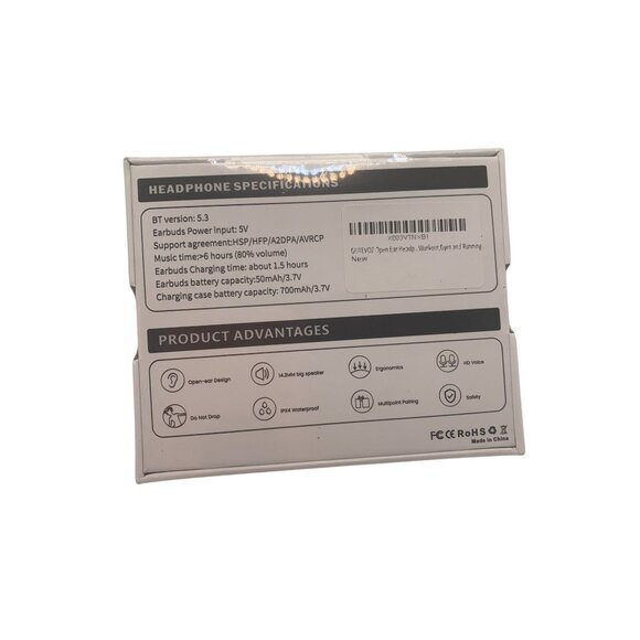 Open-Ear Wireless Bluetooth Headphones TheVoz Black With Charging Case - Picture 2 of 2